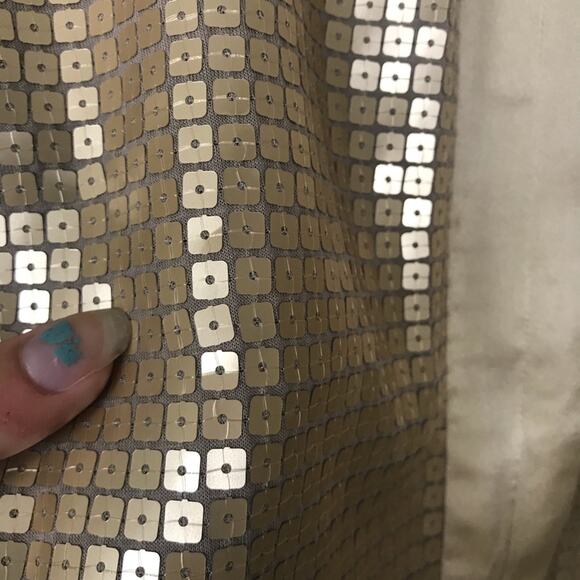 W by Worth Champagne Shimmer Sequin Sheath Dress Size 2 - Picture 10 of 10